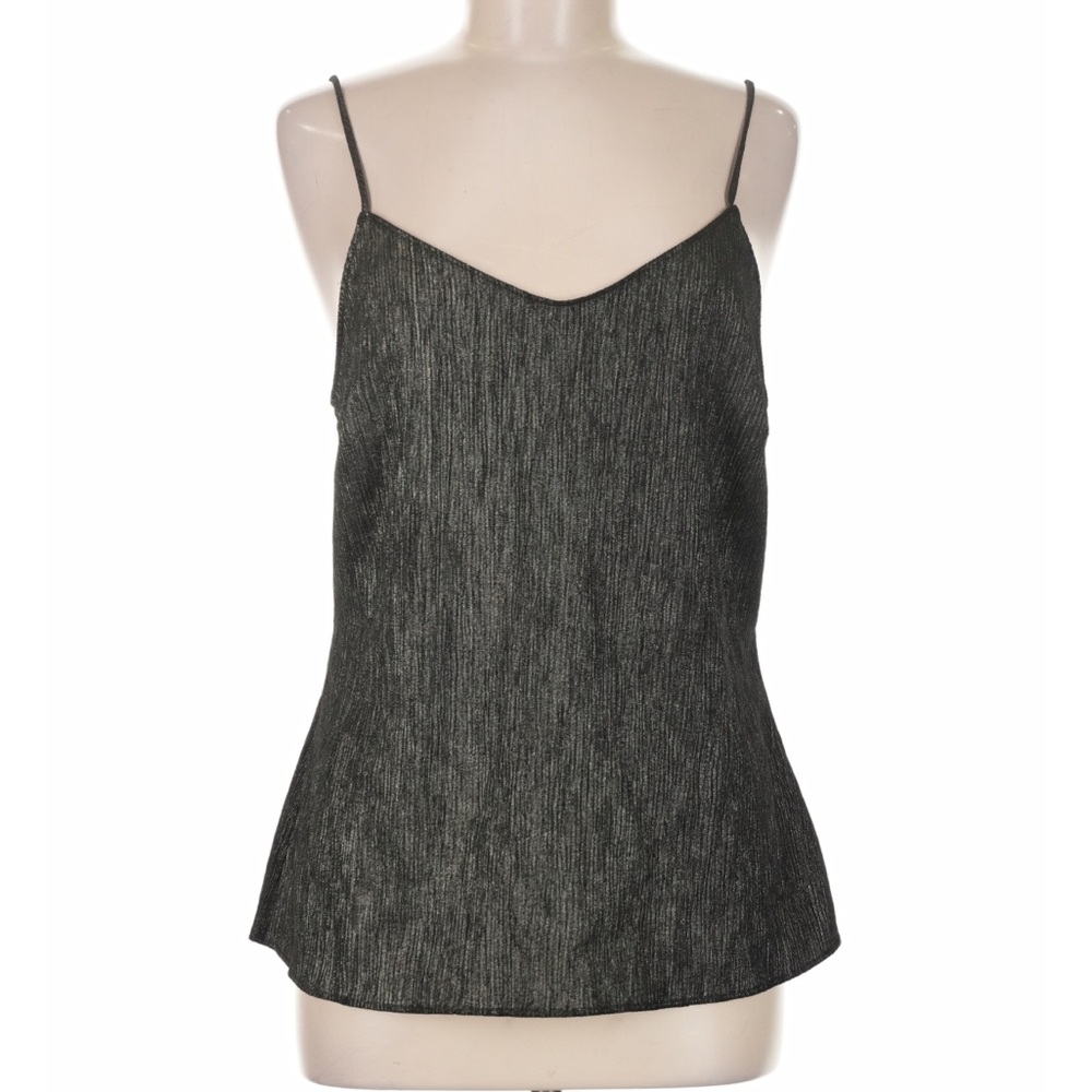 PAIGE Black Shimmer Spaghetti-Strap Cami Top